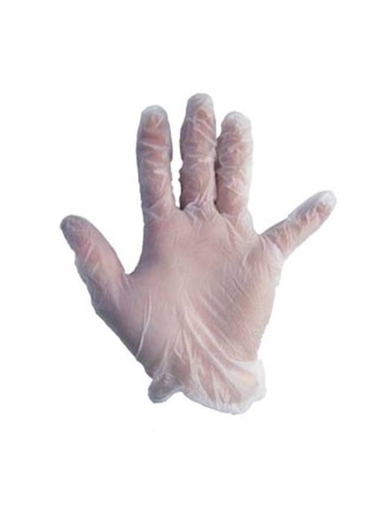 4 mils thick ambidextrous powder-free clear vinyl disposable gloves